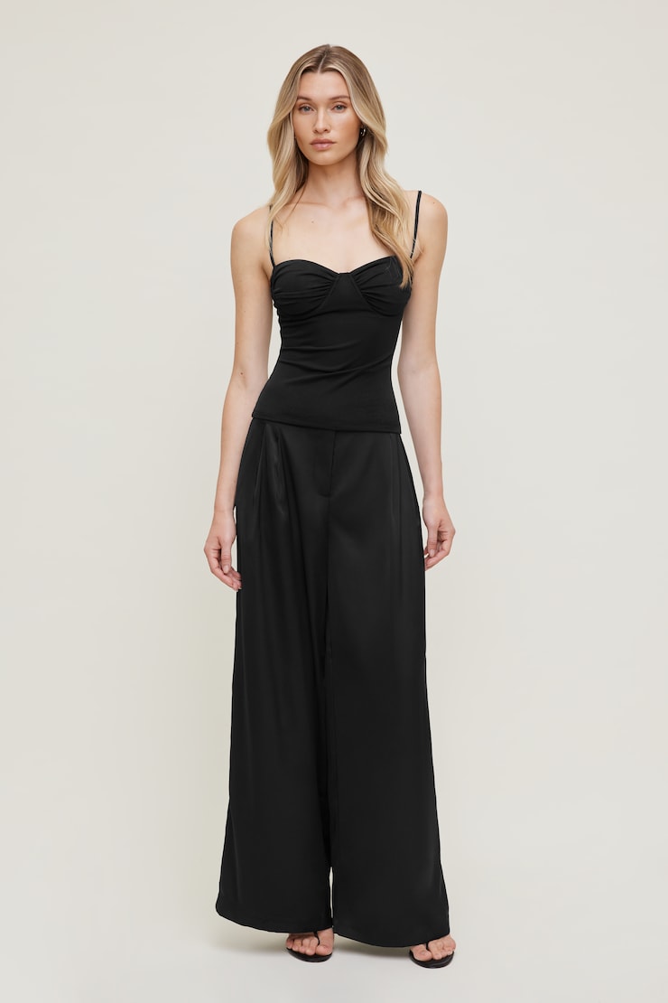 Pantalon en satin à jambe large