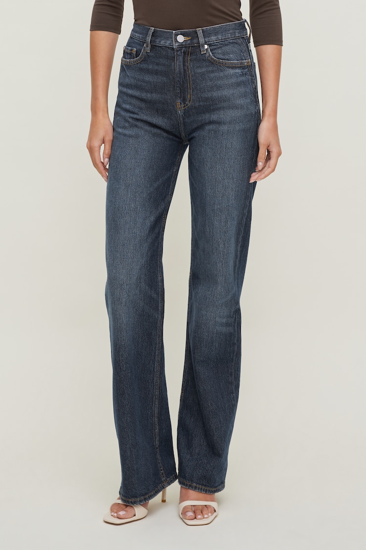 Reese Ultra High Rise Straight Leg Jeans Medium Dark Indigo / Lapis Blue large