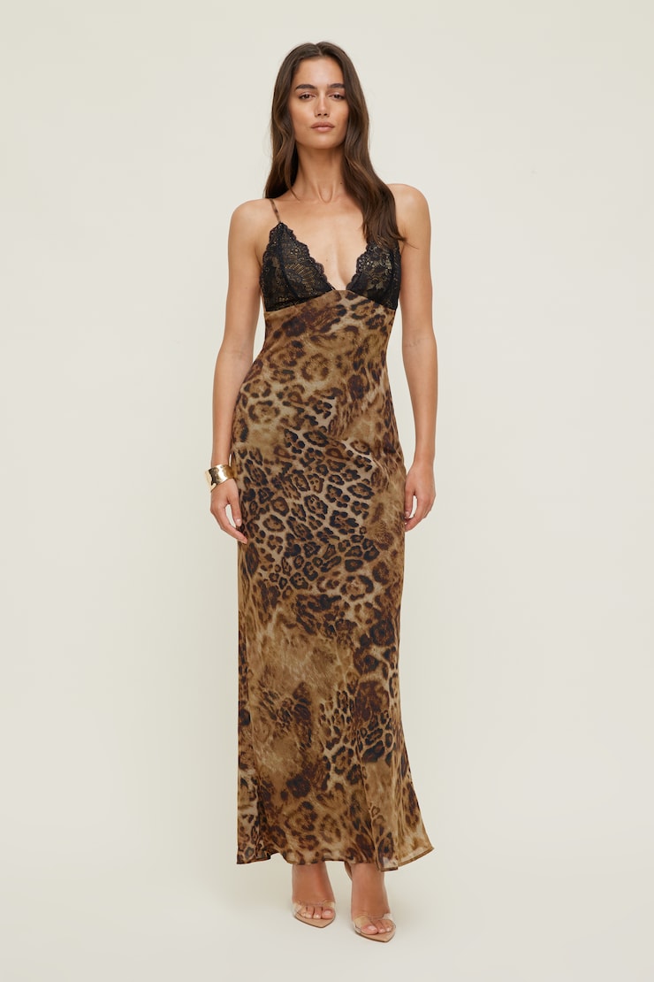 Lace Trim Maxi Dress