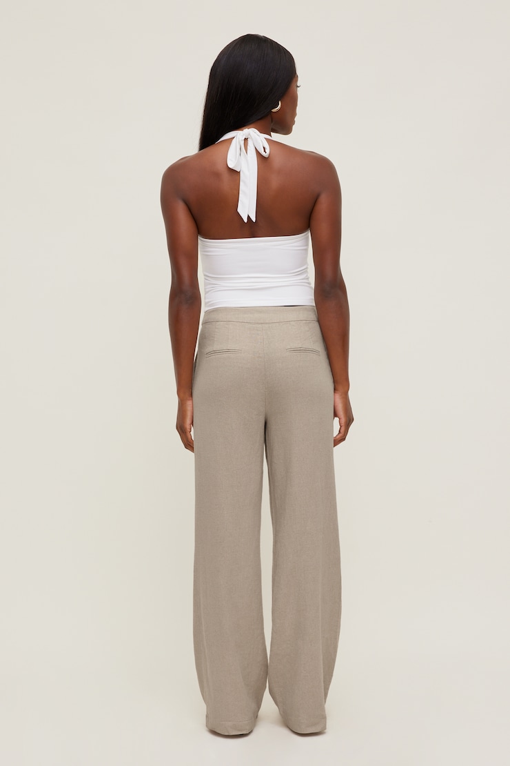 Yasmin Linen Straight Leg Pants Natural Linen Beige large