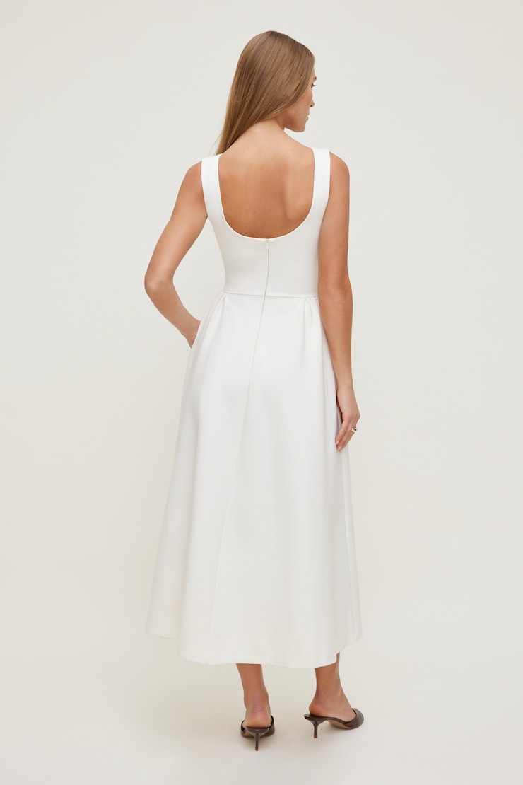 Iris Ponte Midi Dress Sea Salt Cream large