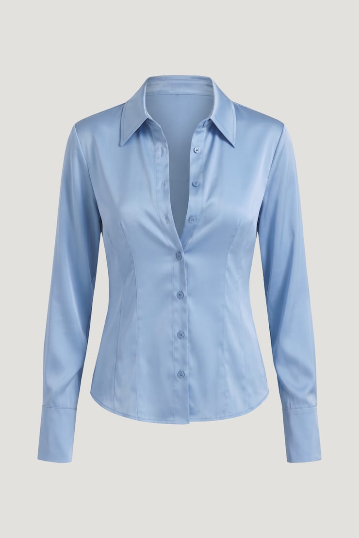 Kyra Satin Shirt Bel Air Blue large