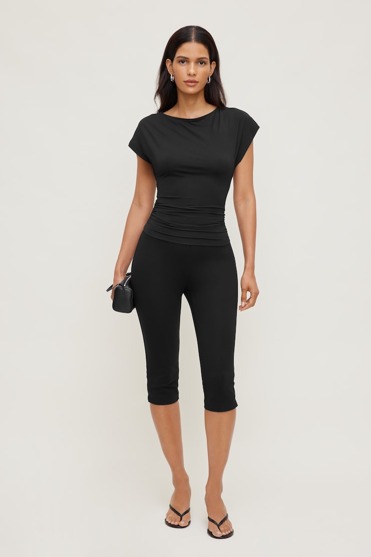 Flutter Sleeve Top Jet Black large