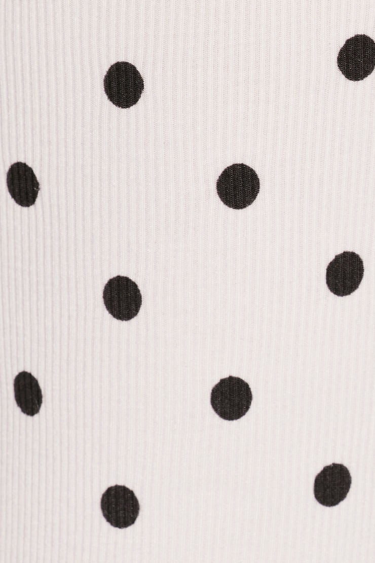 SuperSoft Ribbed Cinched Pants, Sweet Cream/Brown Dots, large