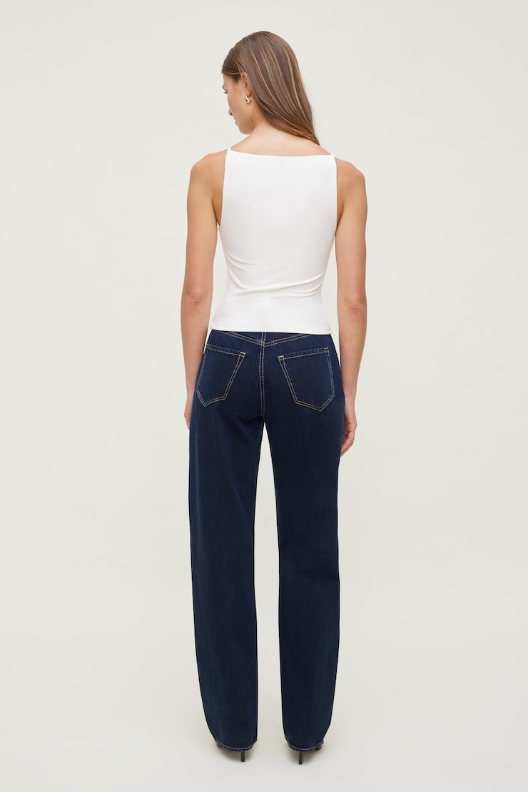 Mika Mid Rise Relaxed Straight Leg Jeans Dark Indigo / Saranac Blue large