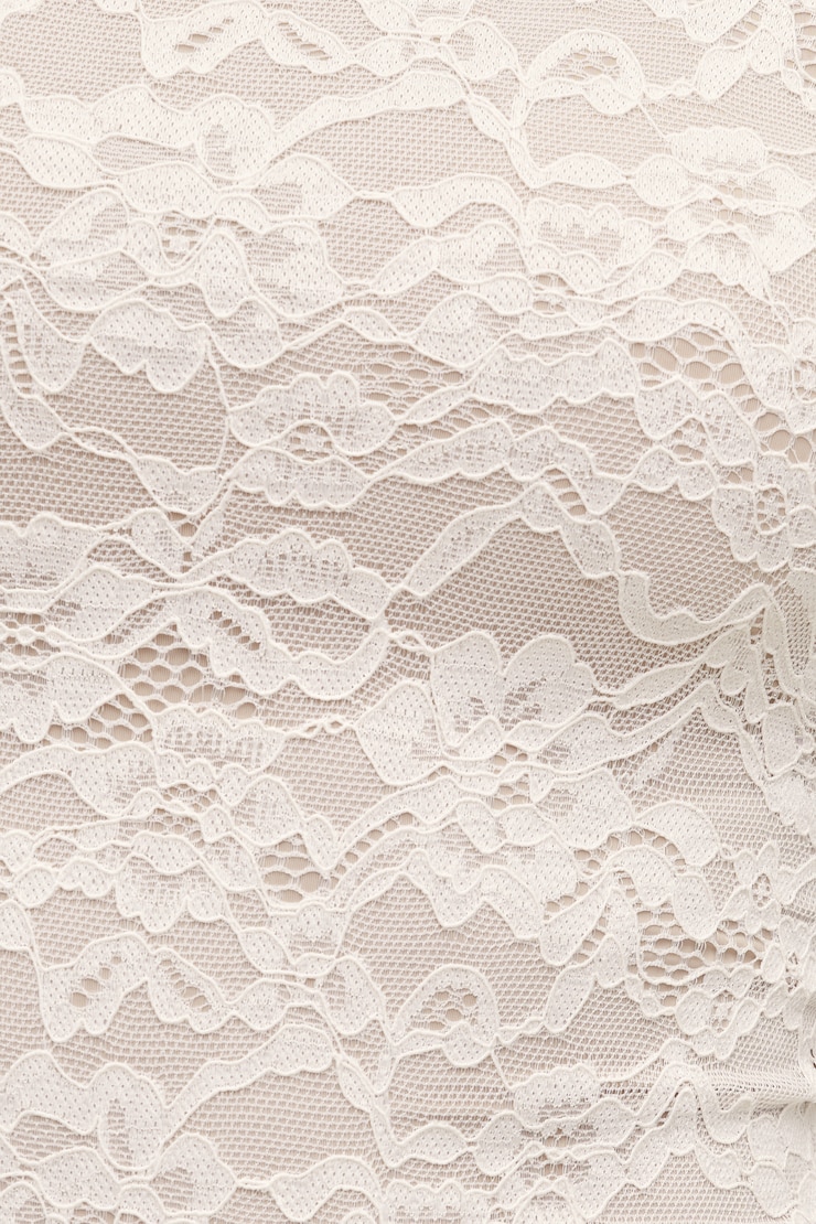 Lace Mock Neck Top Sea Salt Cream large