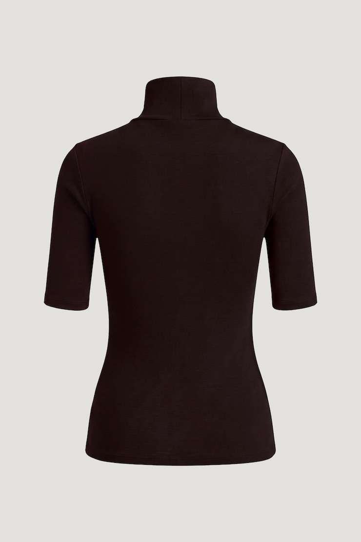 3/4 Sleeve Turtleneck Top Cherry Lacquer Burgundy large