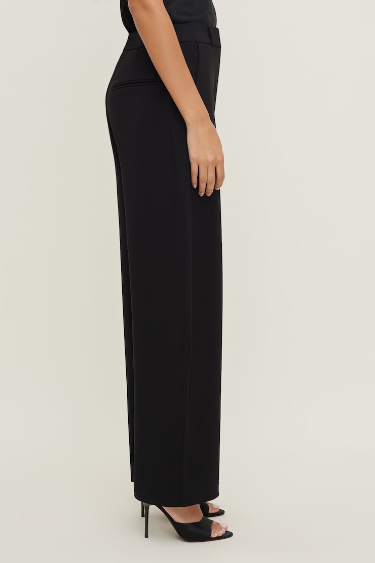 Mid Rise Barrel Leg Pants Jet Black large