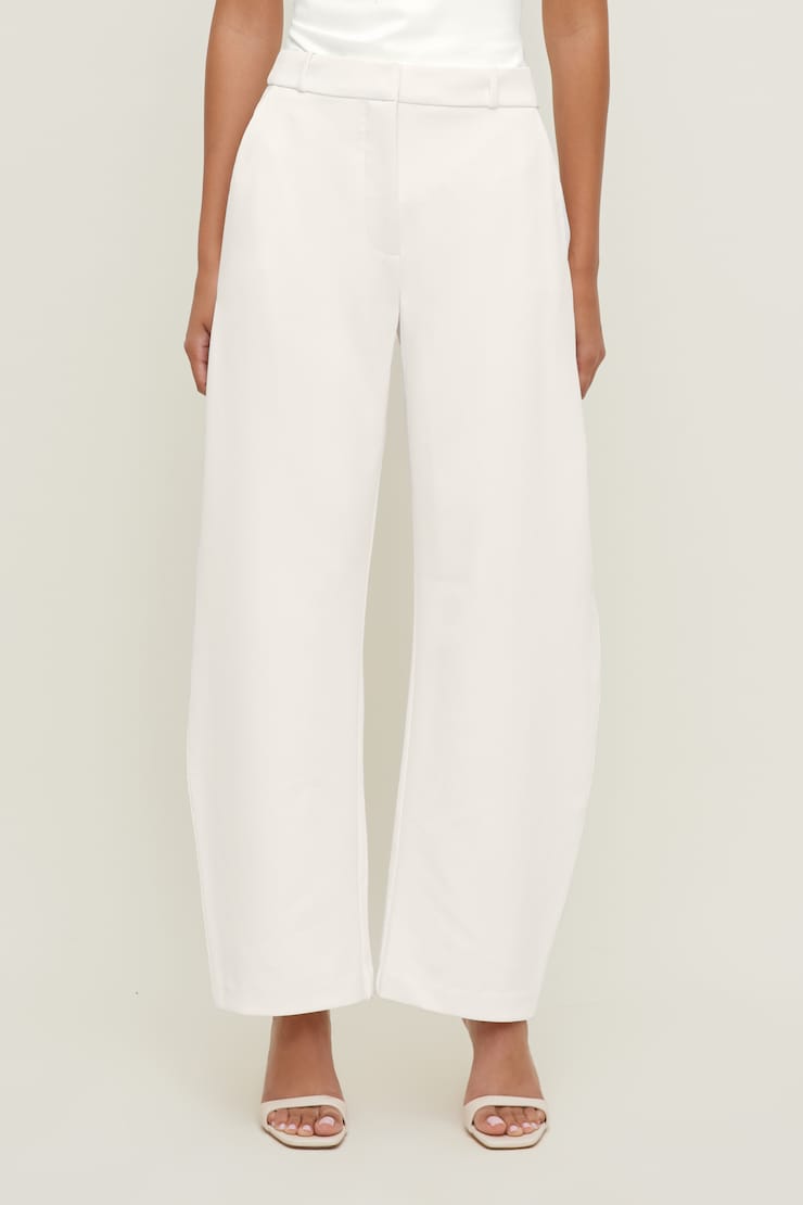 Andie Mid Rise Barrel Leg Pants Calming Off White large