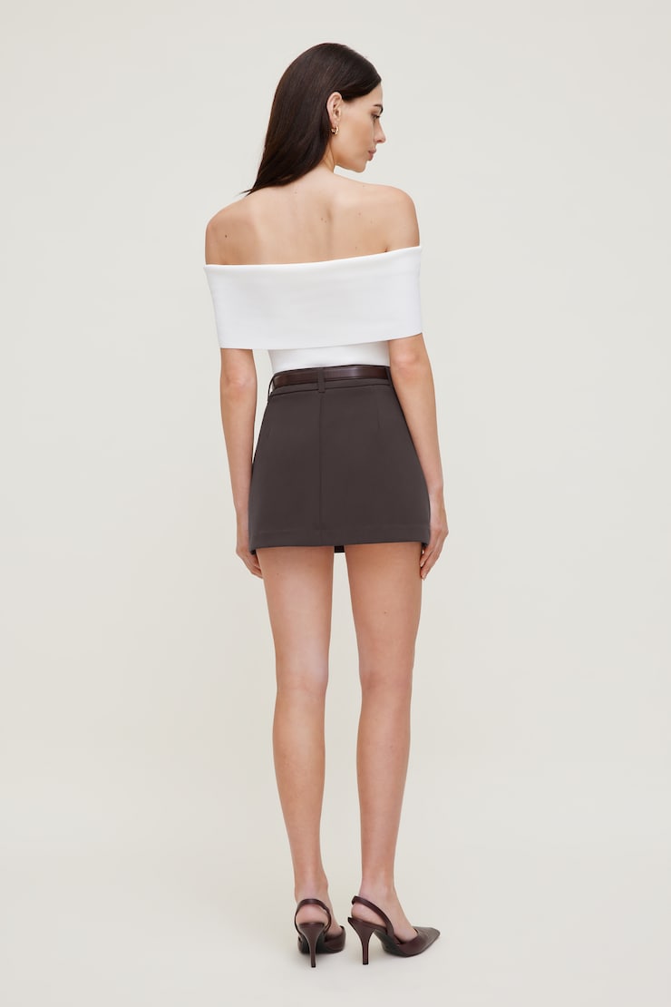 Foldover Off Shoulder Sweater Bright White large