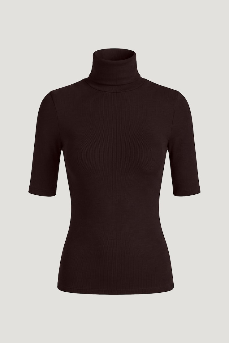 3/4 Sleeve Turtleneck Top Cherry Lacquer Burgundy large