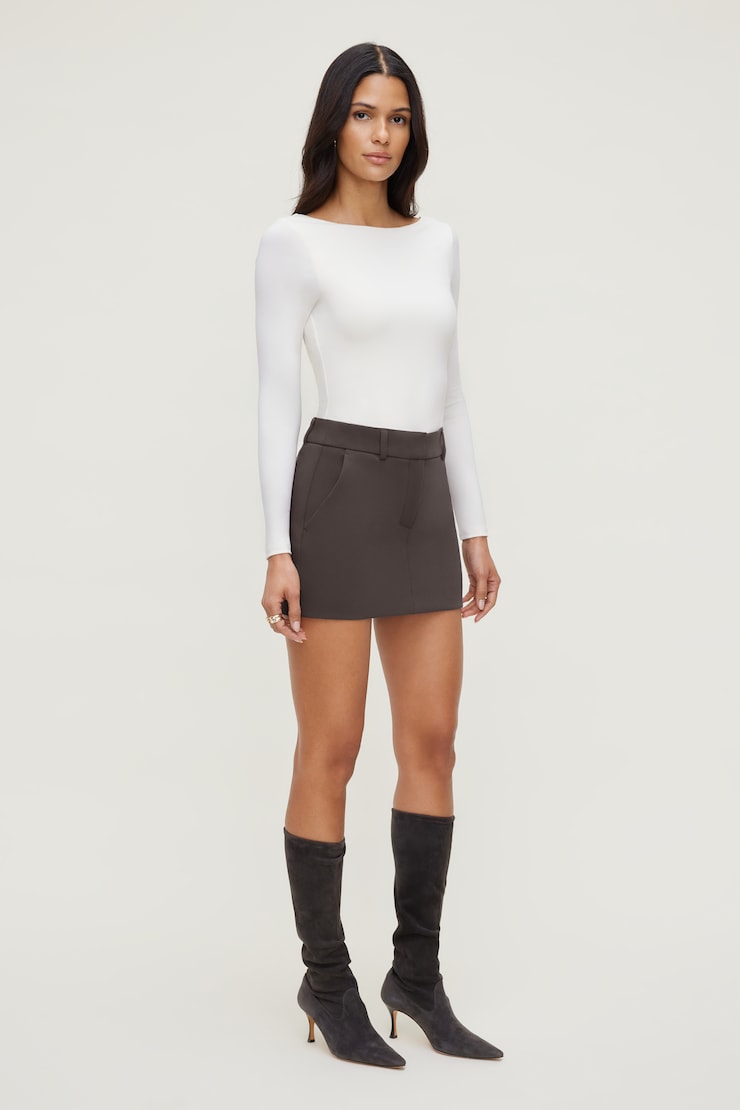 Nola Sculpt Long Sleeve Top Sea Salt Cream large