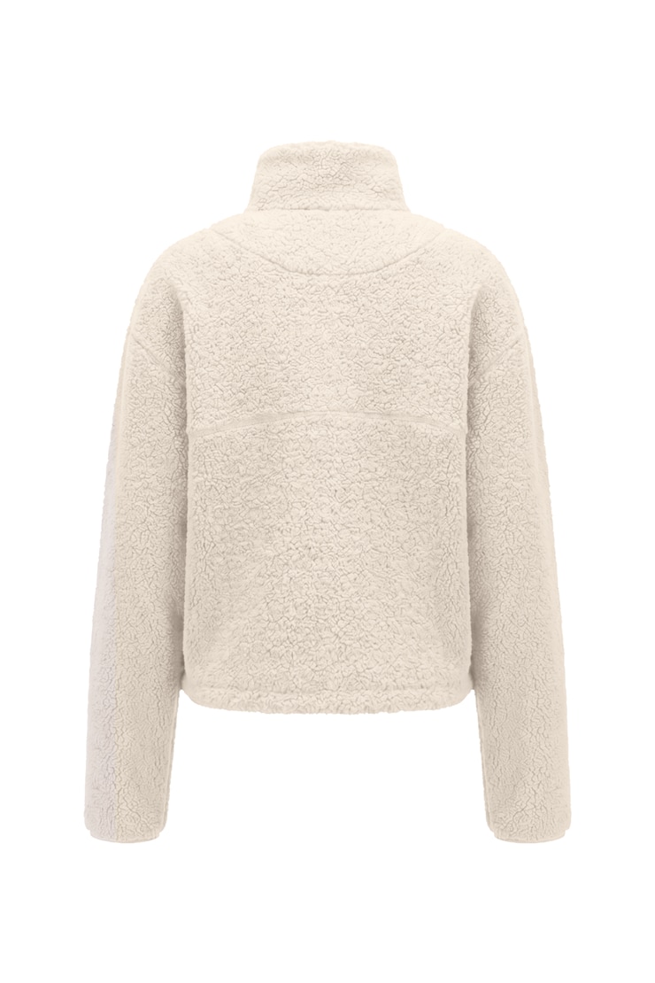 Sherpa Full Zip Jacket, Perfect Pearl Off-White, large