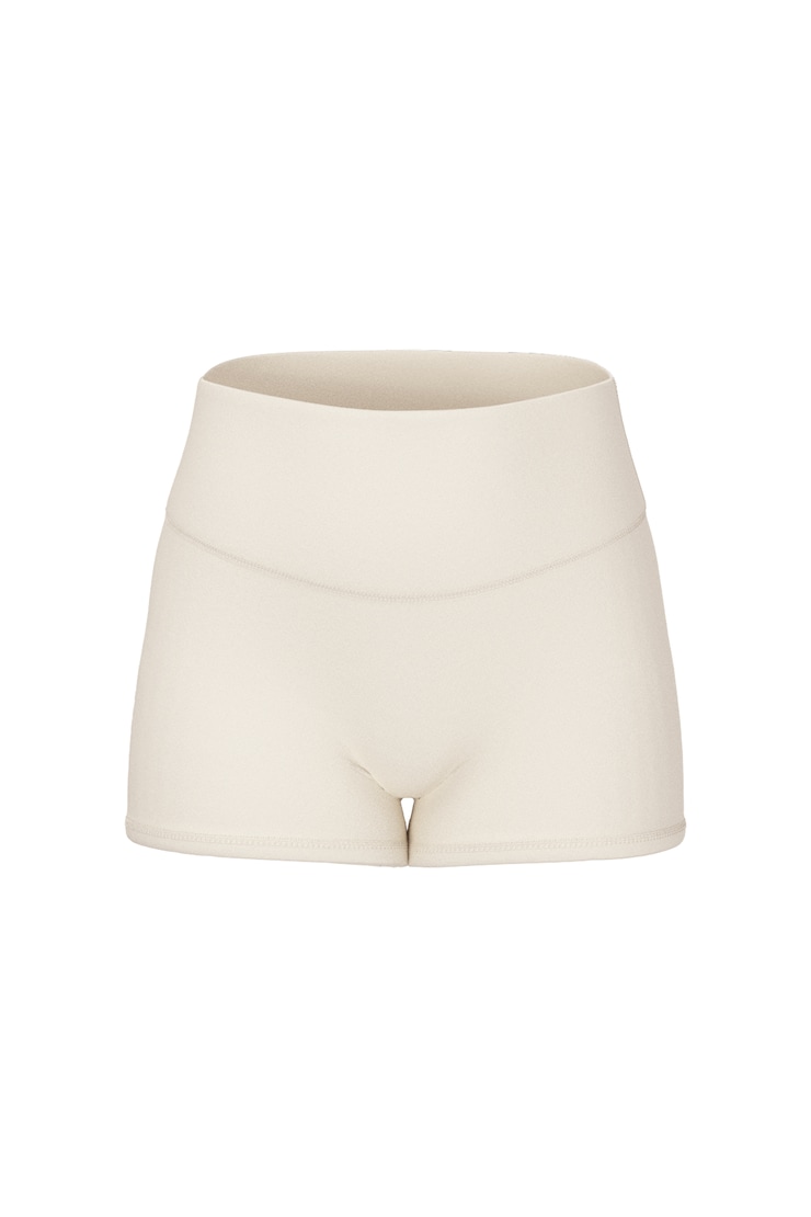 Active Booty Shorts, Coconut Whip Beige, large