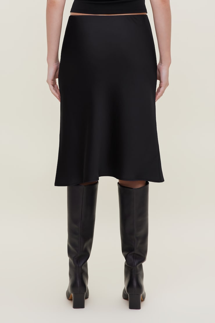 Jupe midi en satin Esther