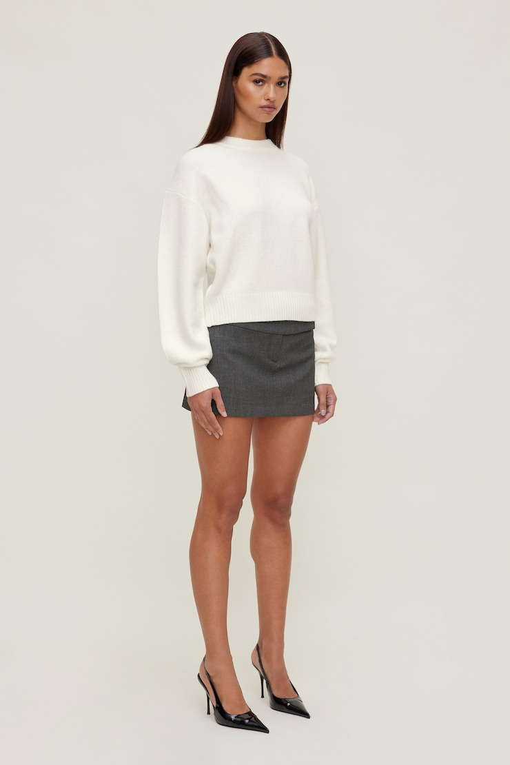 Shrunken Crewneck Sweater Snow White large