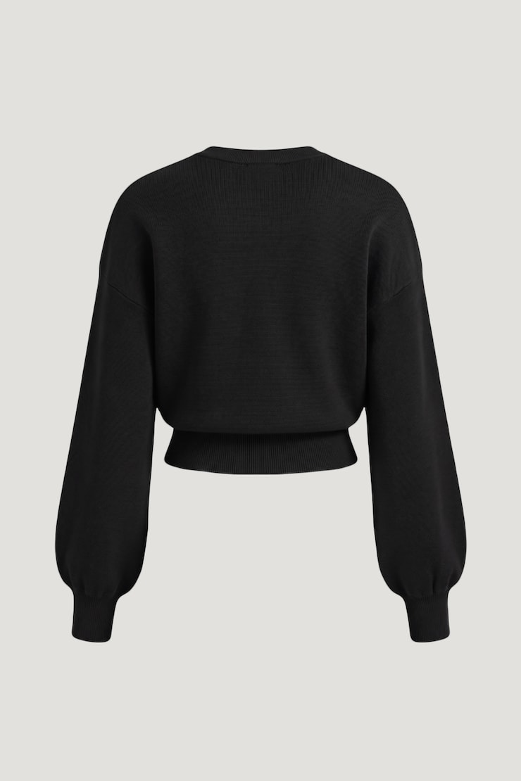 Ellie Balloon Sleeve Cardigan Jet Black large