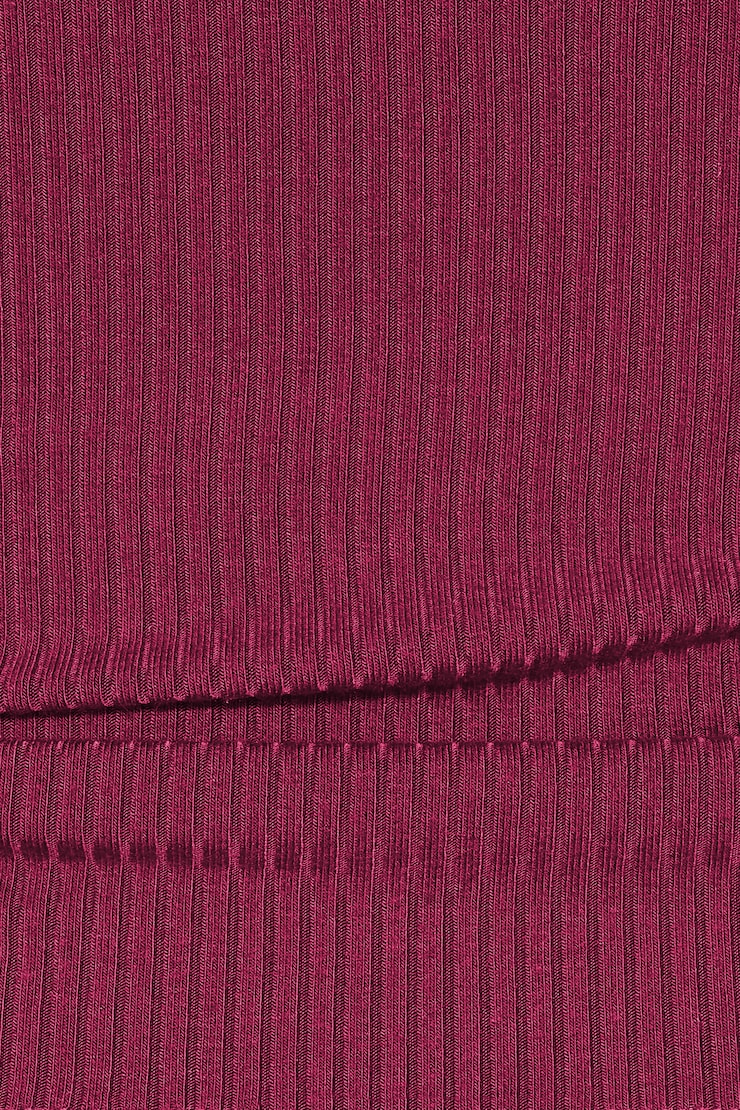 Open Neck Ribbed Cami Top, Plum Red, large