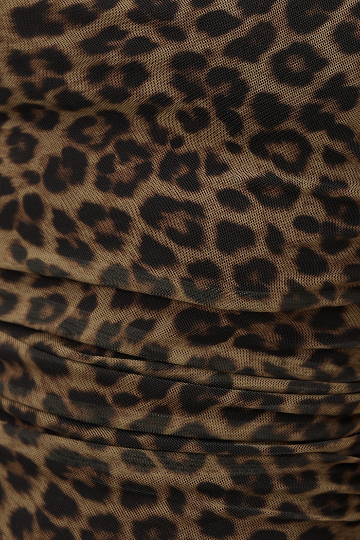 Nola Printed Mesh Tank Top Leopard Brown large