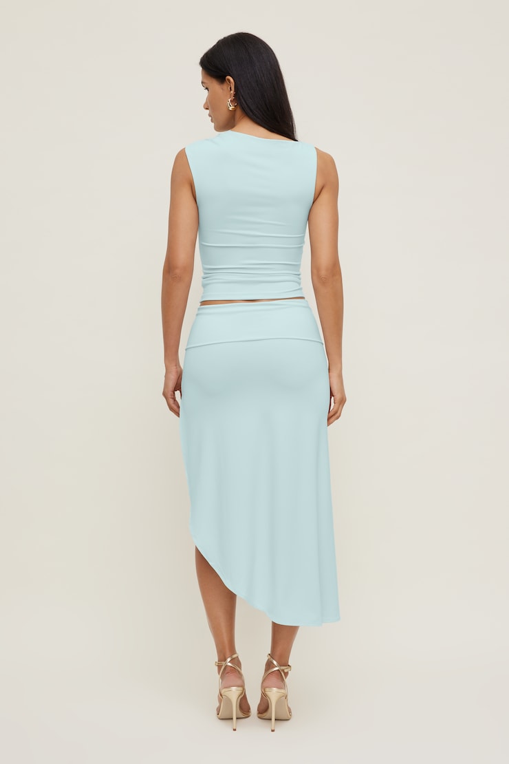 Sculpt Slit Midi Skirt Wan Blue large