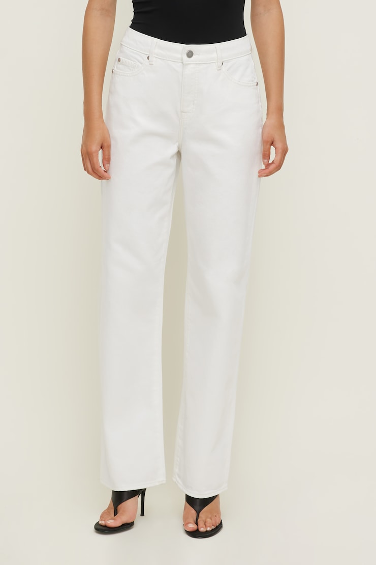 Mika Mid Rise Relaxed Straight Leg Jeans  Ecru large