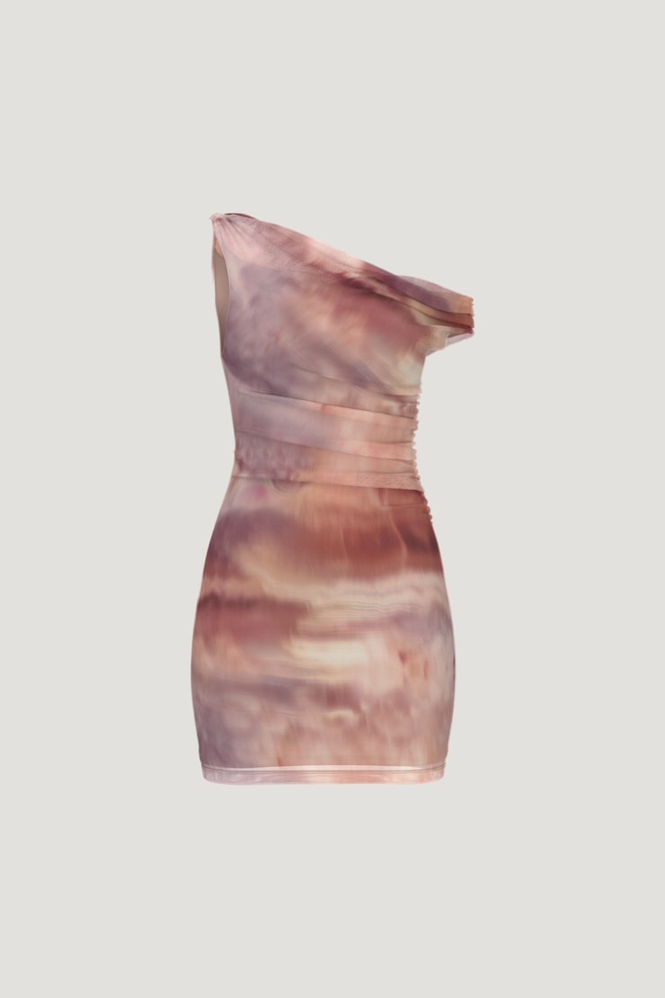 Jayde Mesh Mini Dress Dreamy Blur Orange large