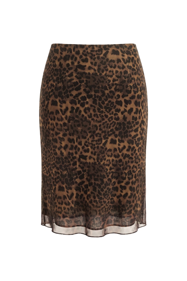 Midi Mesh Skirt, Untamed Leopard, large