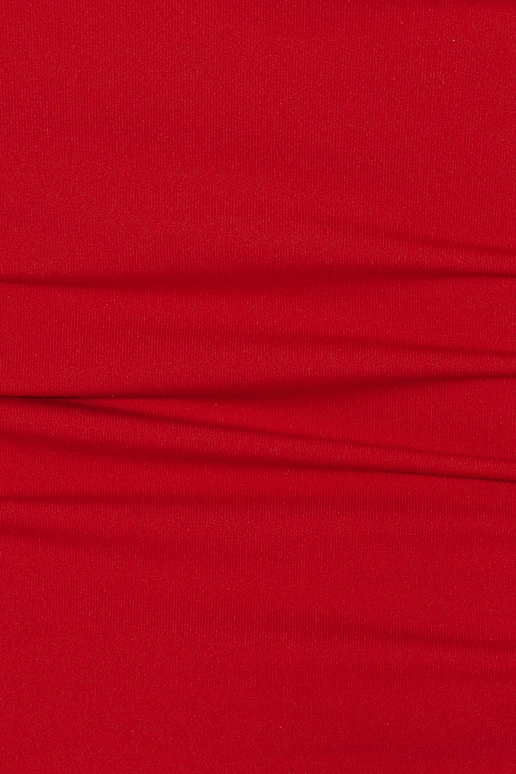 Sleek Plunge Halter Top, Scarlet Flame Red, large