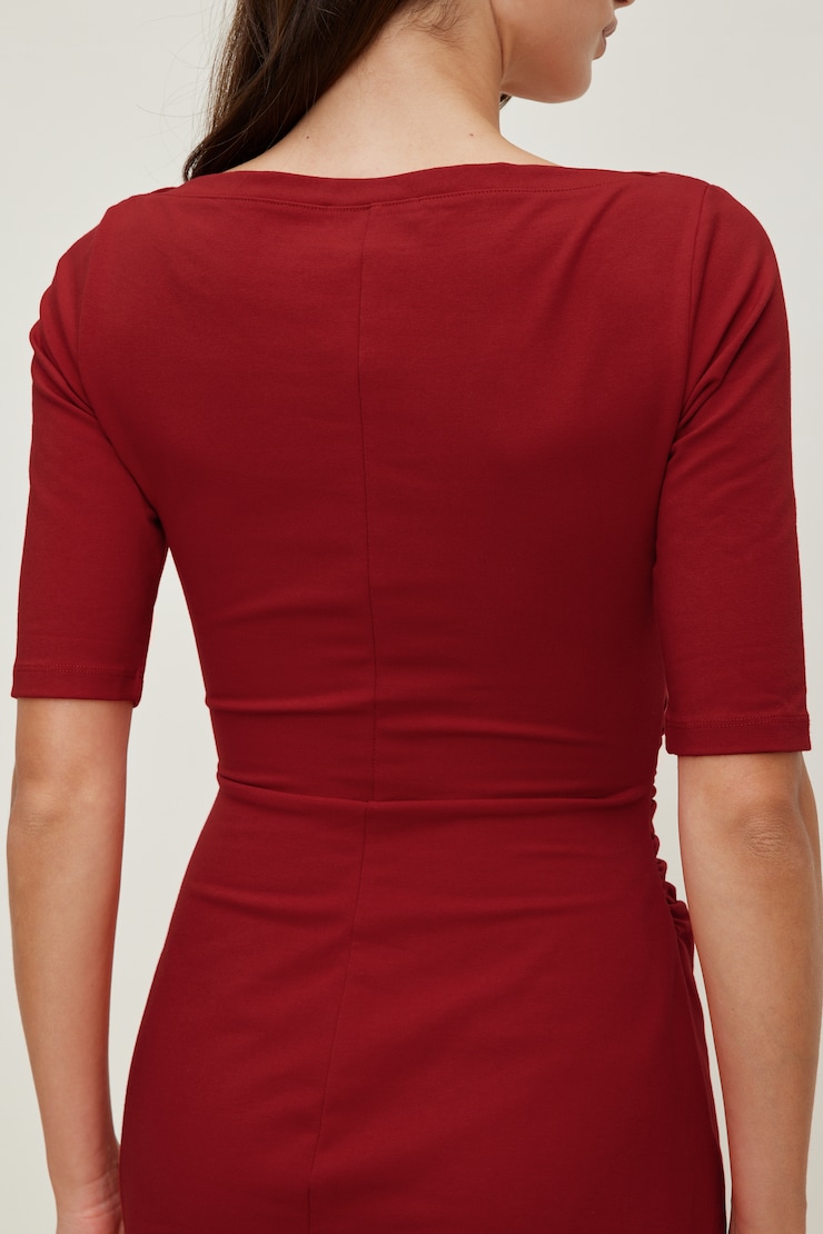 Maude 3/4 Sleeve Cotton Mini Dress Savvy Red large