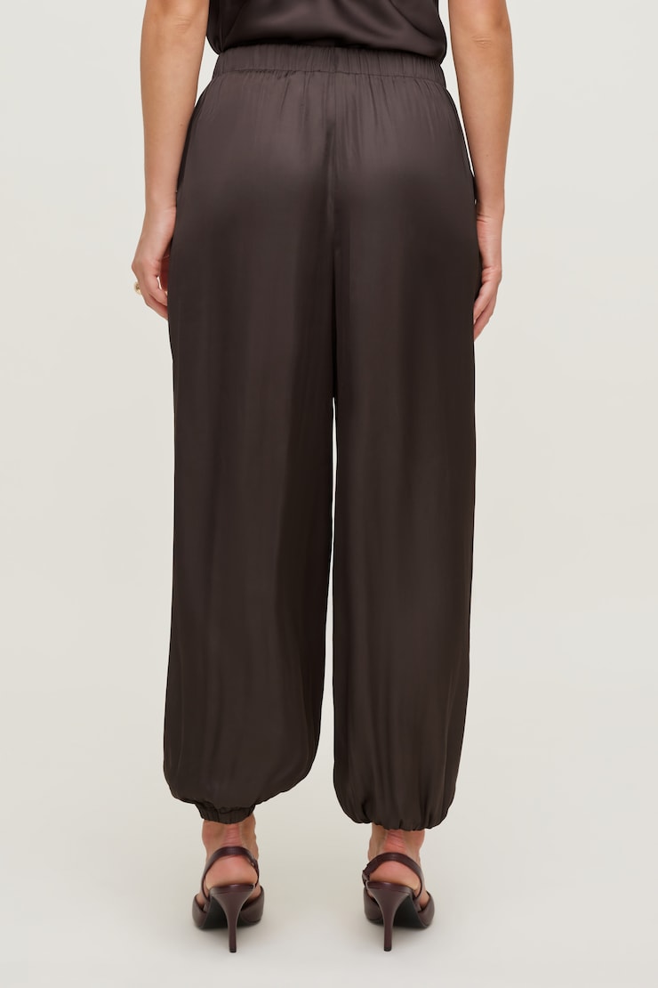 Satin Balloon Pants Java Brown large