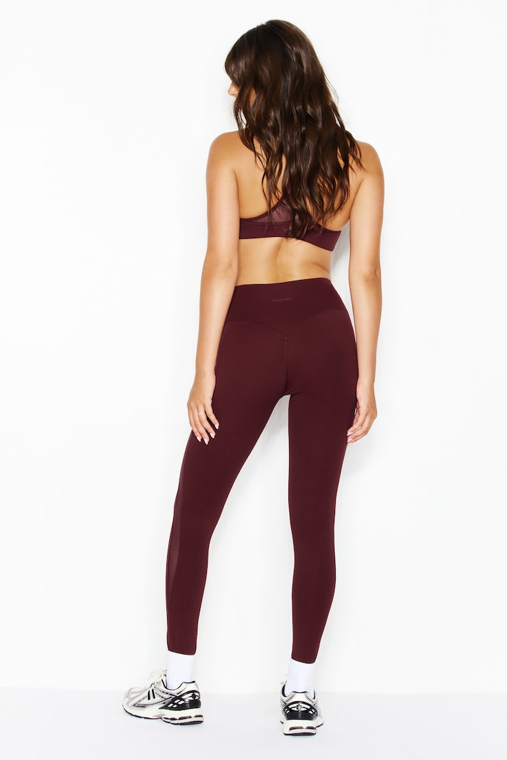 Active Mesh Leggings, Burgundy Bite, large