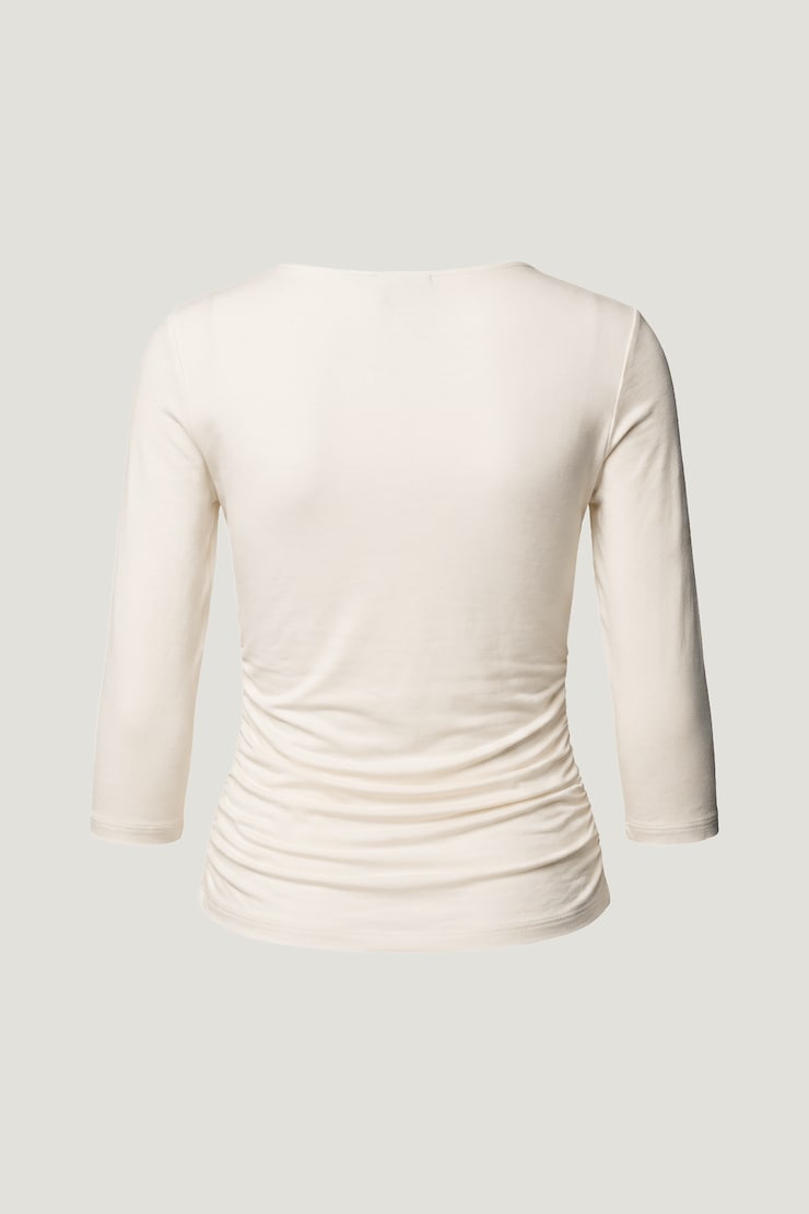 Morgan Plunge 3/4 Sleeve Top Sea Salt Cream large