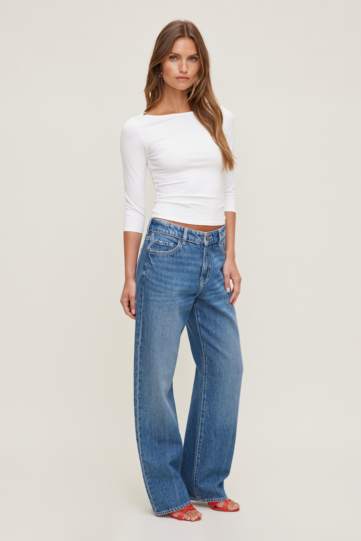 Maude Cotton Spandex T Shirt Bright White large