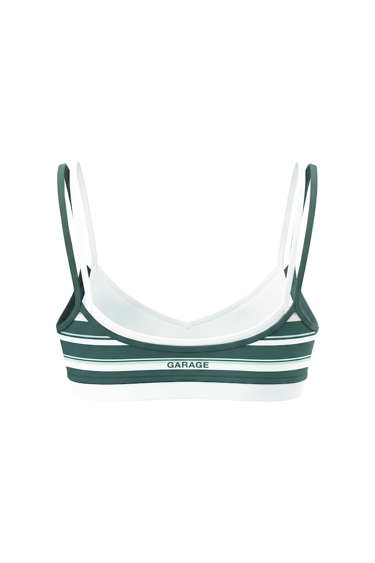 Active Double Layer Ruched Bra, Turquoise Trouble/White Stripes, large