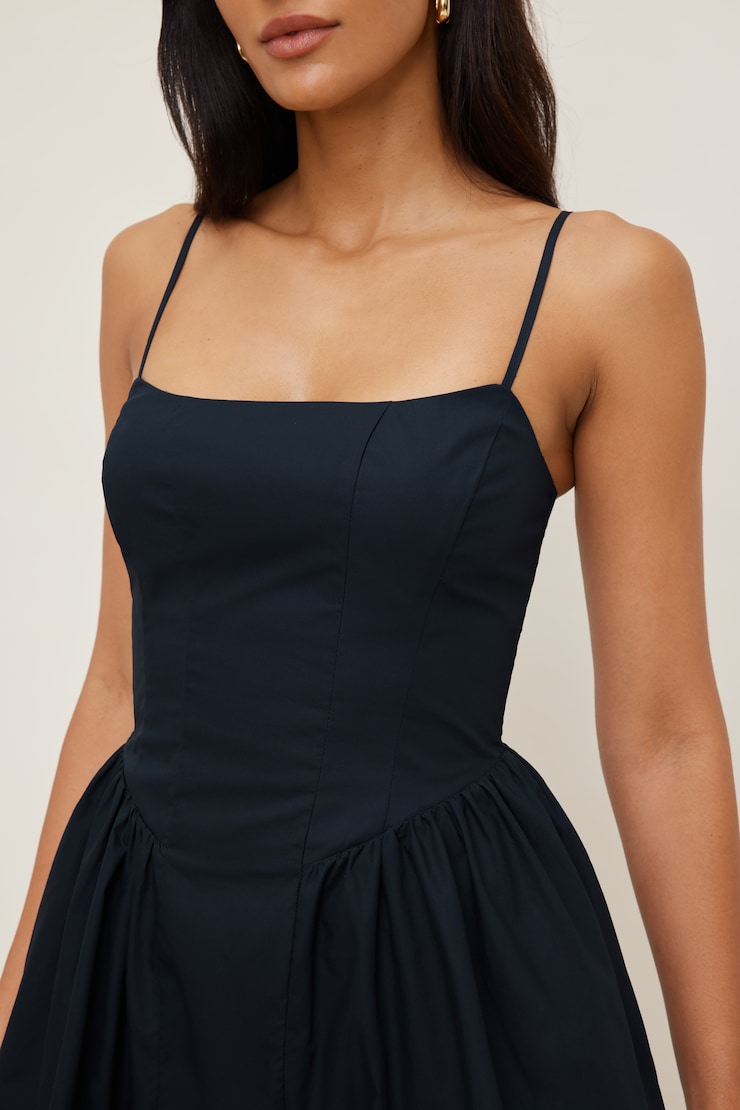 Flared Poplin Mini Dress Mariana Blue large
