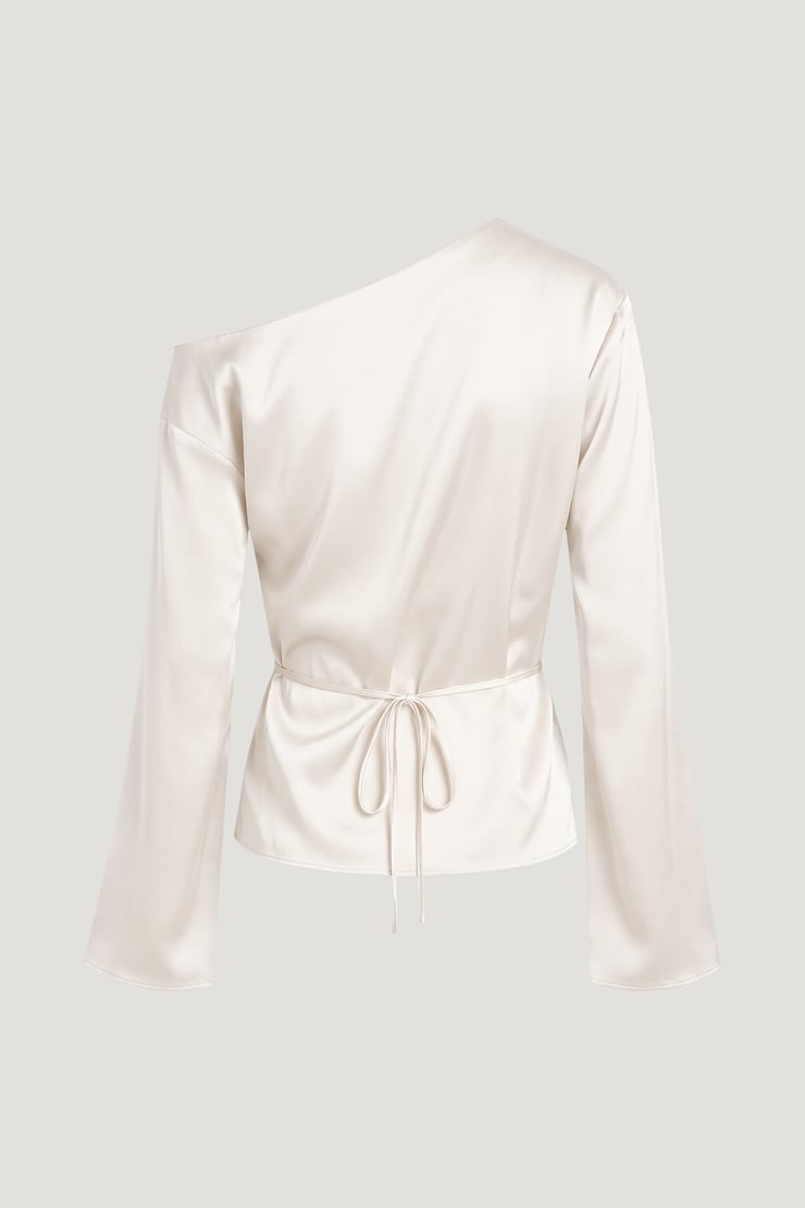 Alexa Satin Blouse Sea Salt Cream large