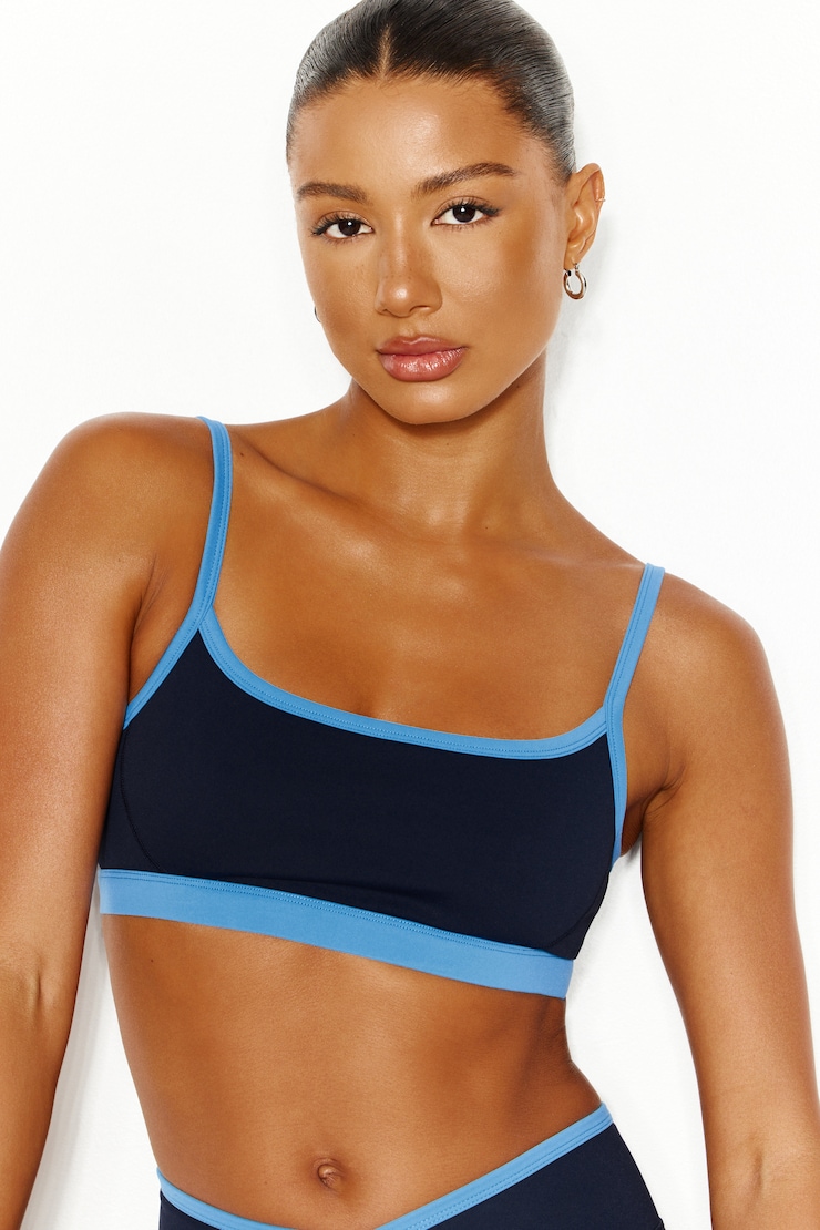 Active Low Back Micro Bra, Naughty Navy Blue/Blue Rebound, large