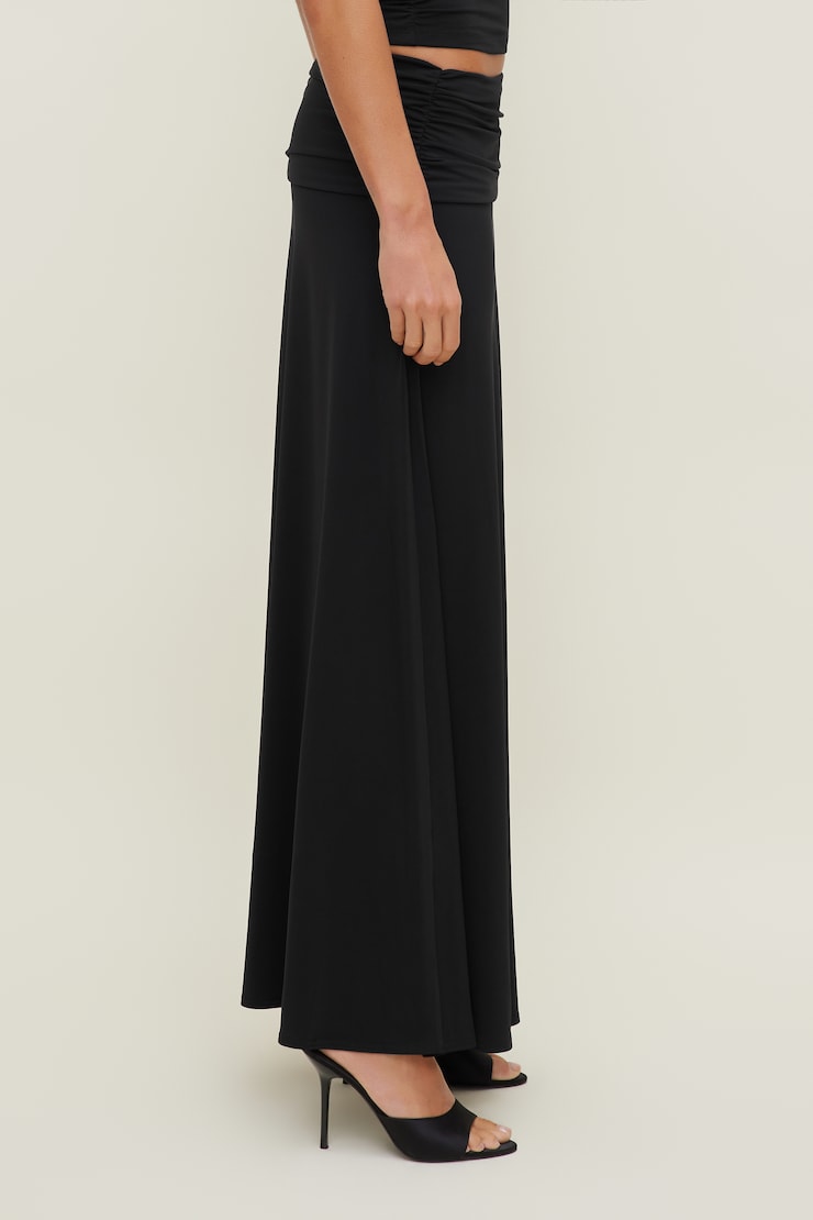 Sculpt Foldover Maxi Skirt Jet Black large