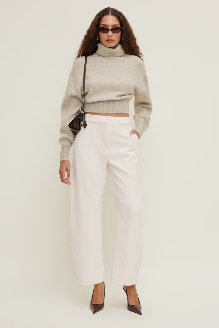 Pantalon à jambe ballon et taille mi-haute Andie
