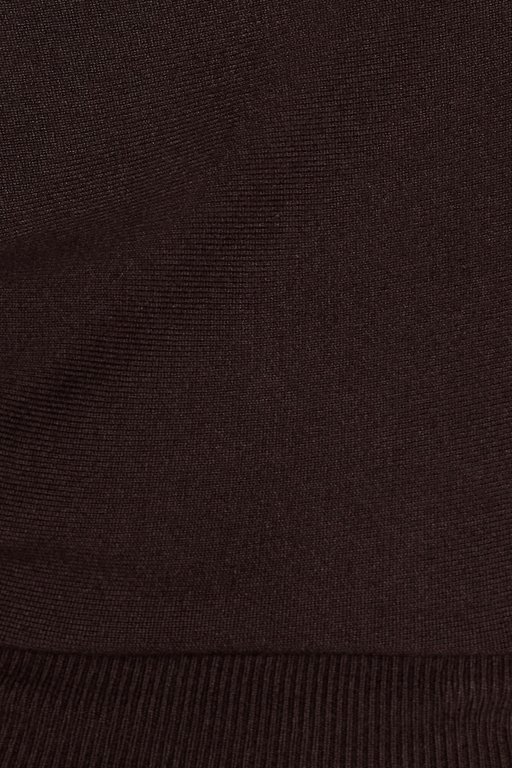 Off Shoulder Short Sleeve Cinch Waist Top, Chocolate Mousse Brown, large