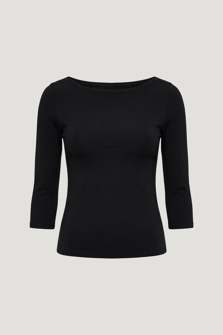 Maude Cotton Spandex T Shirt Jet Black large