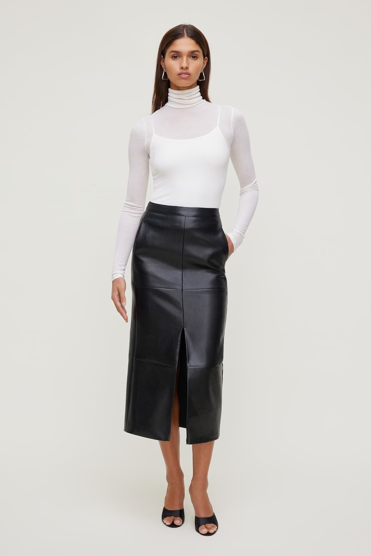 Sheer Layered Cami and Turtleneck Sea Salt Cream large