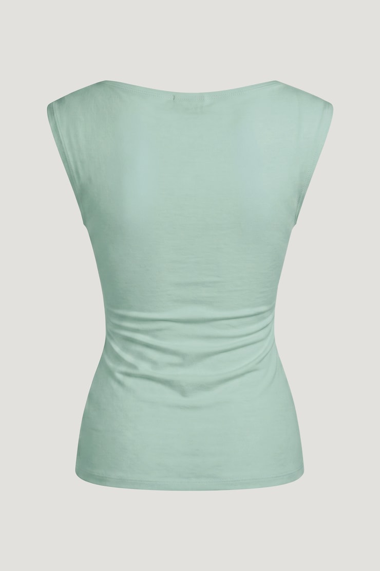 Draped Scoop Neck Top Surf Spray Blue large