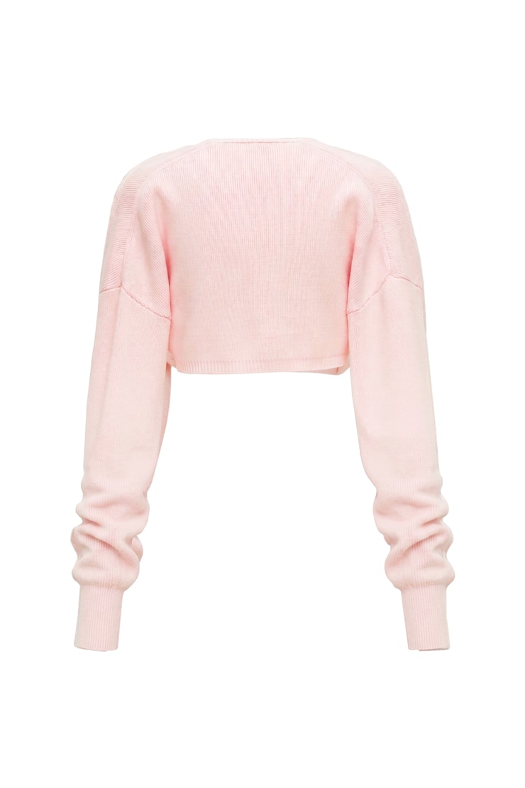 Long Sleeve Shrug Cardigan, Pink, large