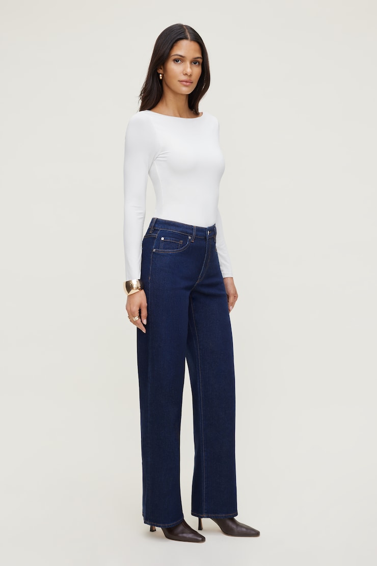 Nola Sculpt Long Sleeve Top Bright White large