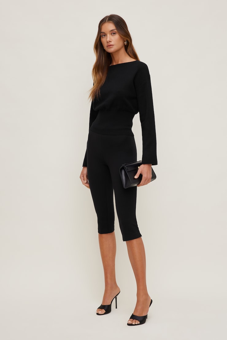 Suri Cinched Sweater Jet Black large