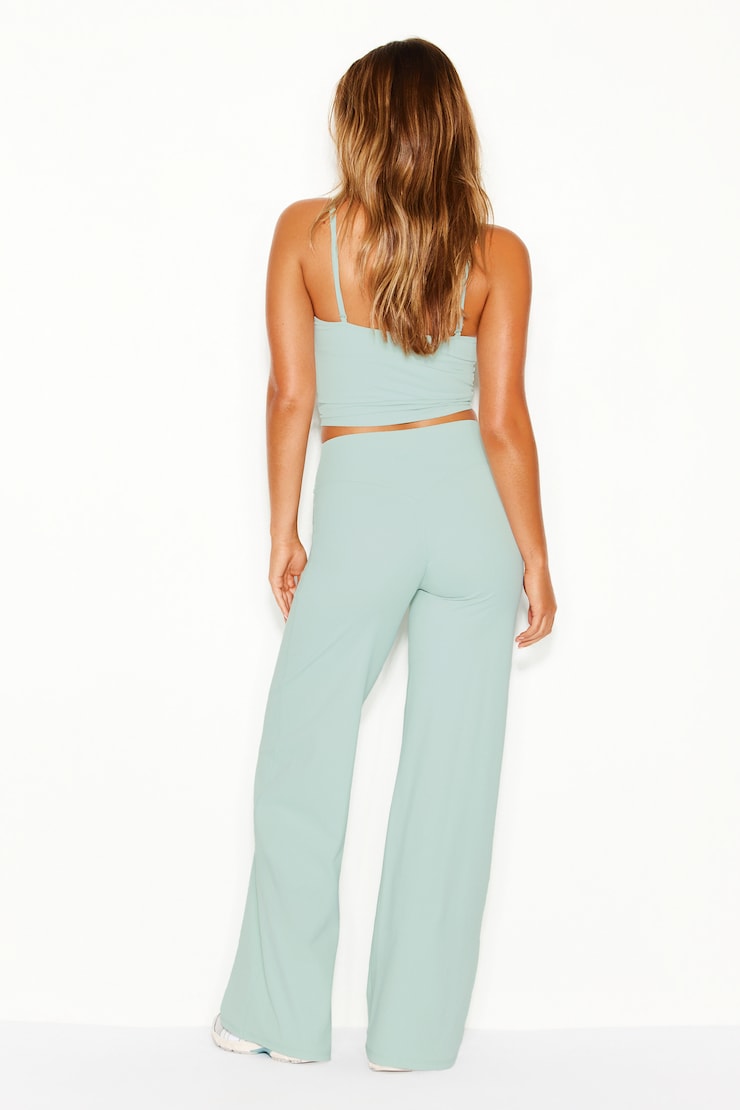 Pantalon Perfect Peachᵐᶜ à jambe large, Trouble turquoise, large
