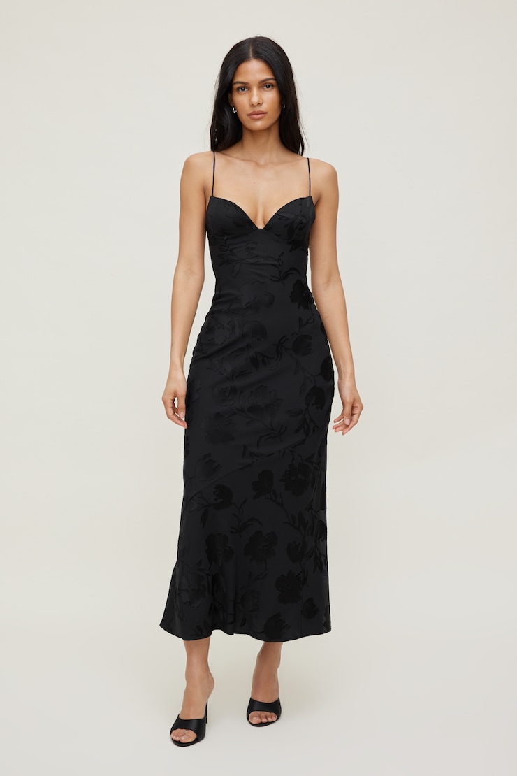 Jacquard Bustier Maxi Dress
