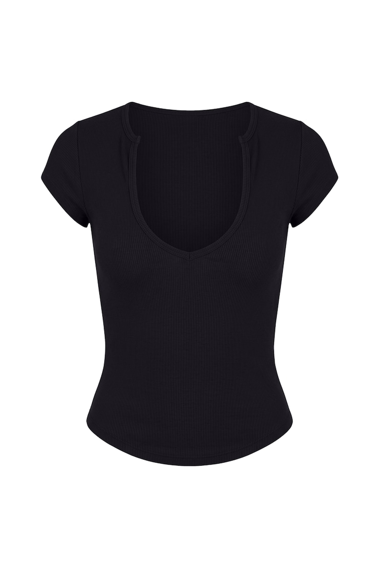 SnatchRib Notch T-Shirt, Jet Black, large