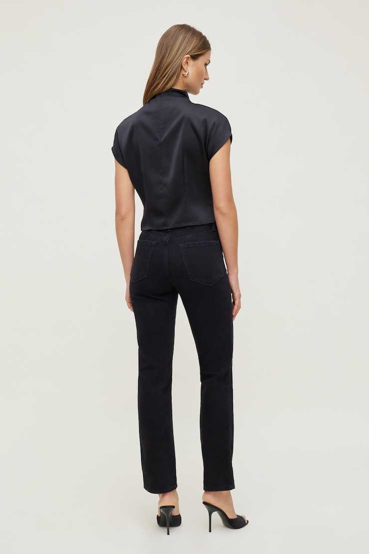 Frenchie High Rise Slim Leg Jeans Medium Dark Black / Smoky Black large